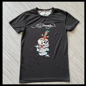 NWT Ed Hardy Black Graphic Tee Gorpore Logo T-Shirt Size L Streetwear Urban